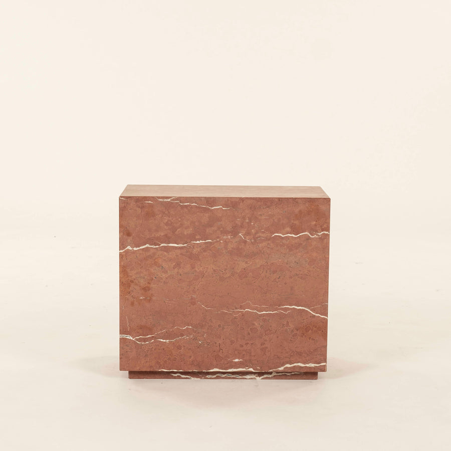 Red Rojo Alicante Marble Side End Table