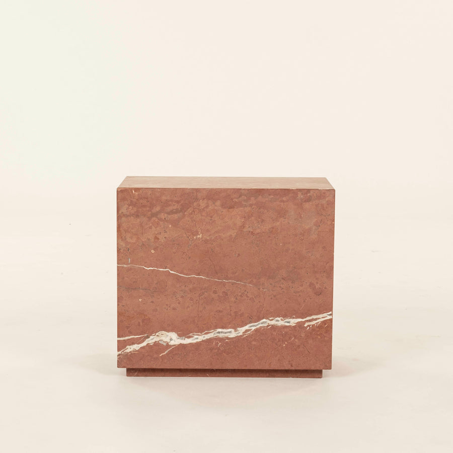 Red Rojo Alicante Marble Side End Table