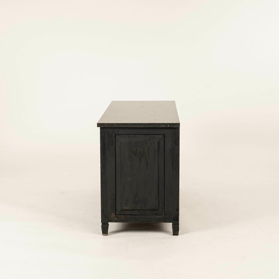 Pair Directoire Style Black Ebonized Commodes