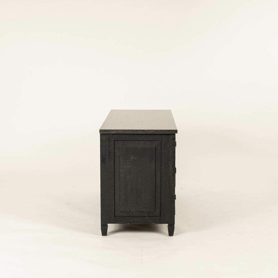 Pair Directoire Style Black Ebonized Commodes