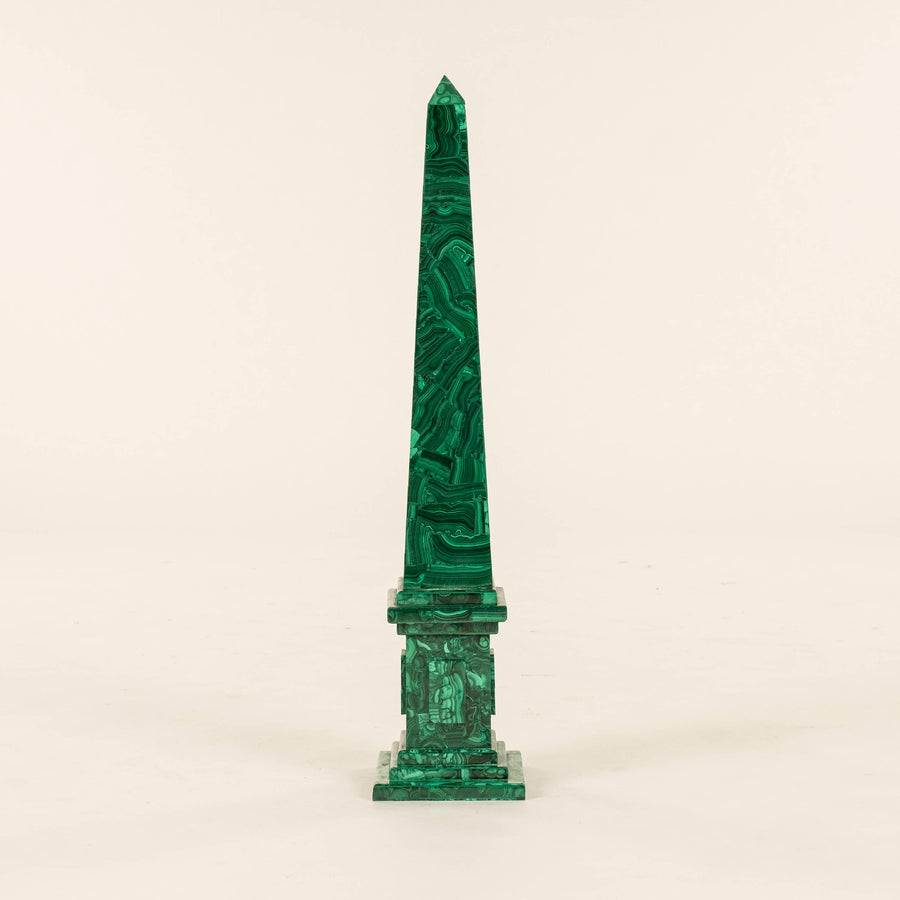 Pair Malachite Obelisks