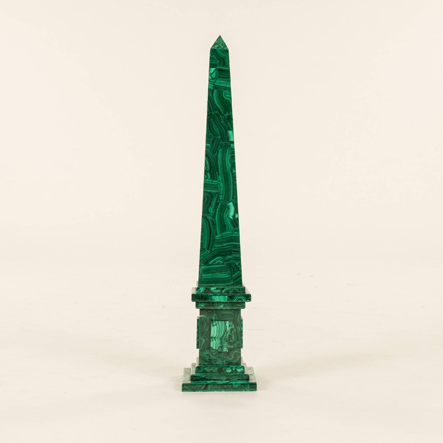 Pair Malachite Obelisks