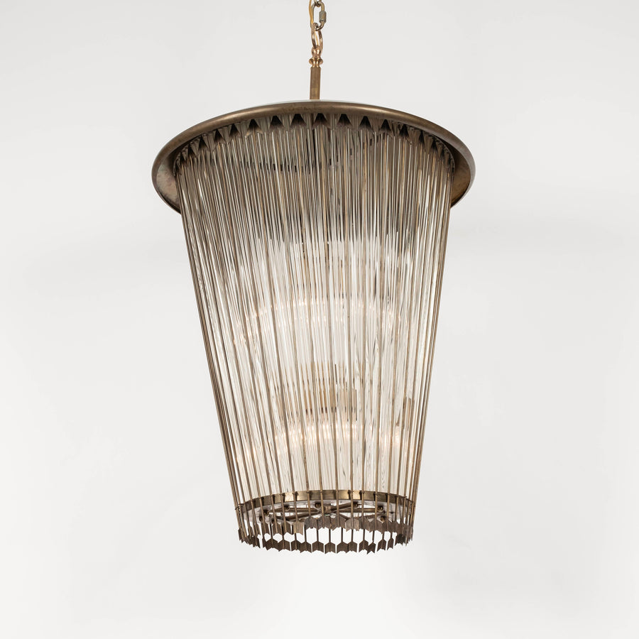 Italian Brass and Glass Directoire Revival Style Lantern by Venini