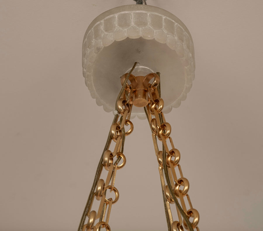 Italian White Alabaster Chandelier