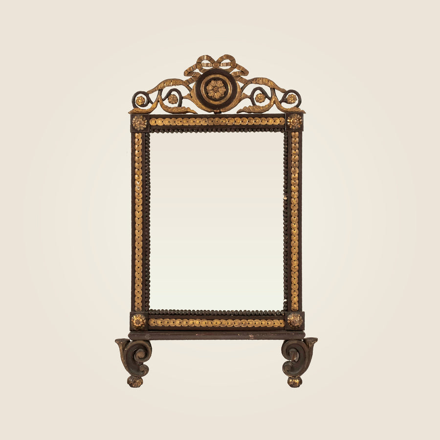 19th Century Italian Painted Giltwood Mirror