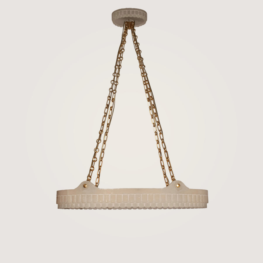 Italian White Alabaster Chandelier