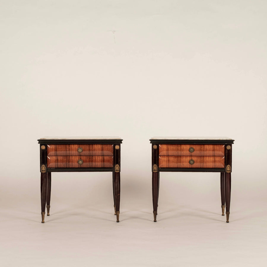 Pair Italian Art Deco Style Nightstands