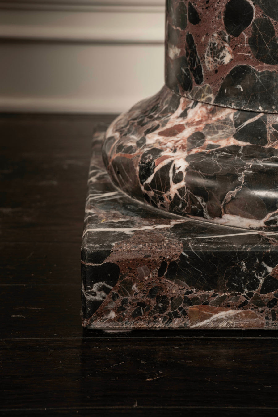 Dark Brecchia Marble Pedestal