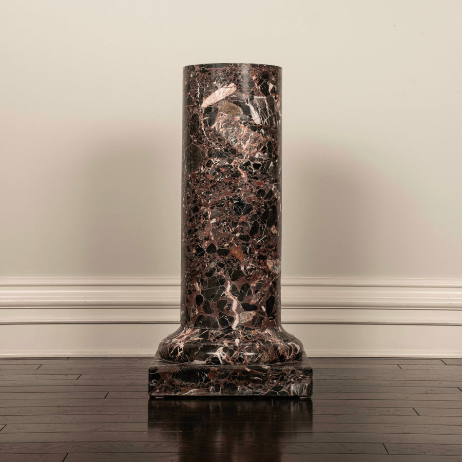 Dark Brecchia Marble Pedestal