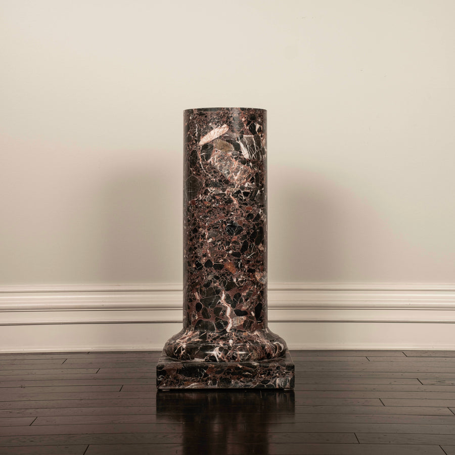 Dark Brecchia Marble Pedestal