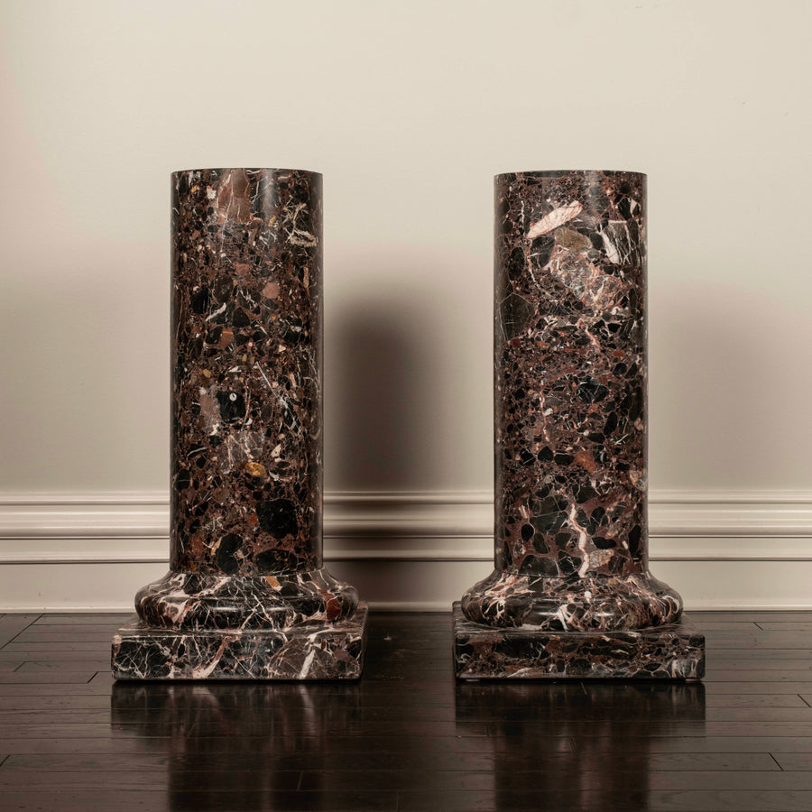 Dark Brecchia Marble Pedestal