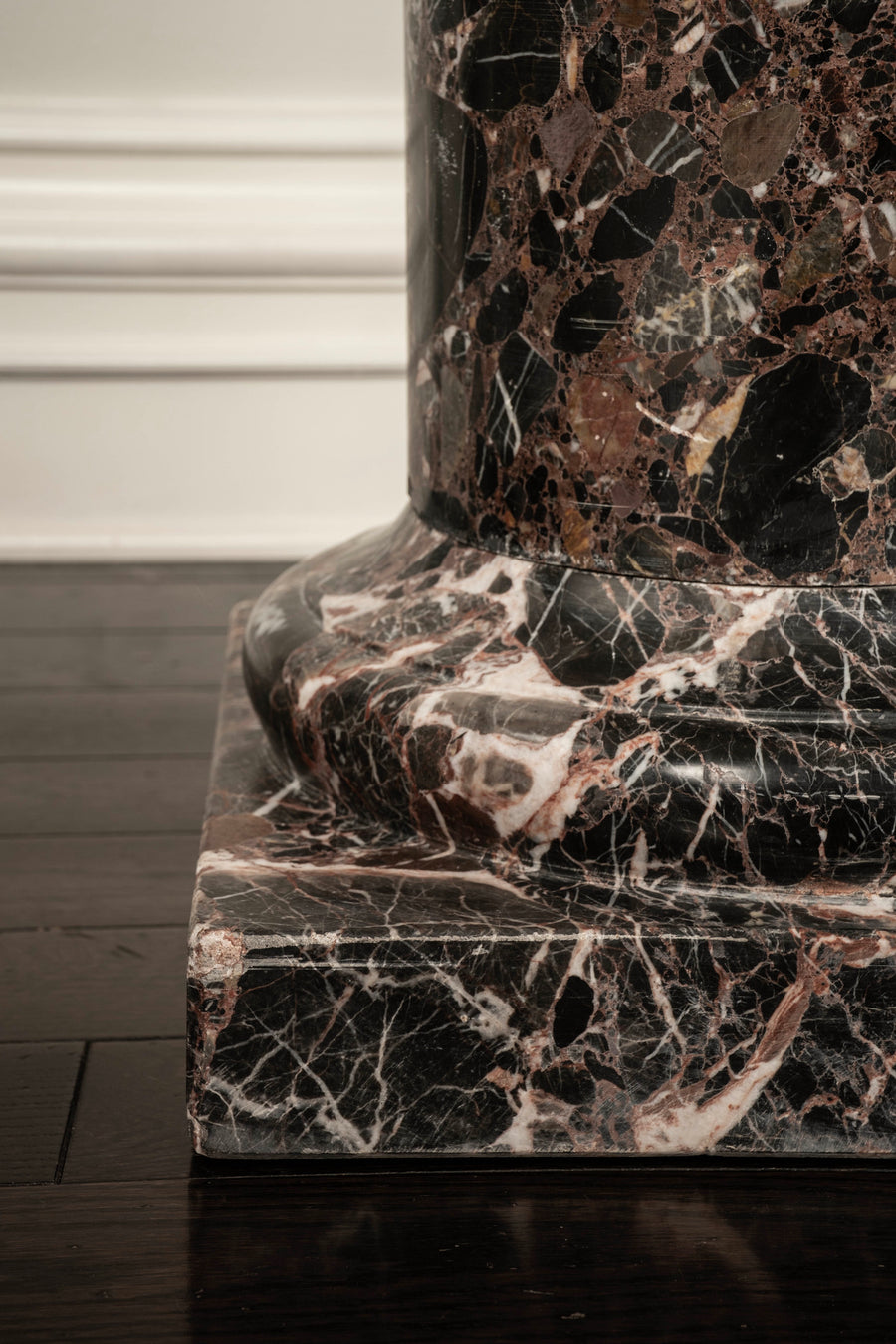 Dark Brecchia Marble Pedestal