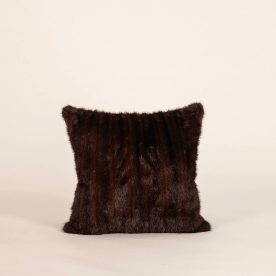 Espresso Mink Fur Pillow