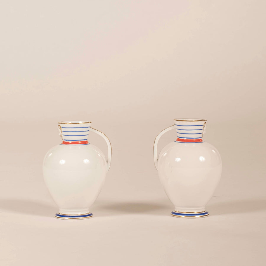 Pair Vista Alegre Porcelain Pitchers