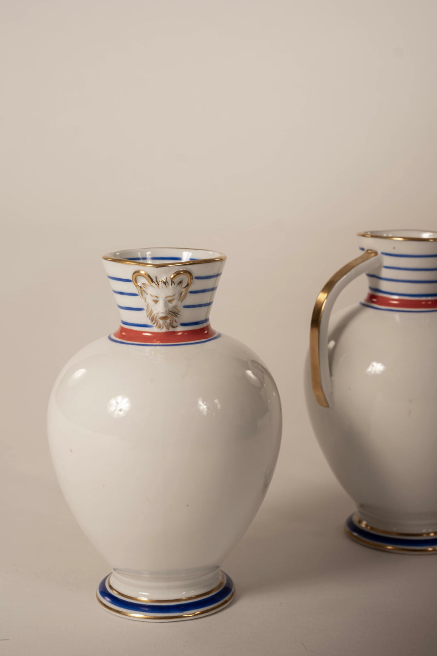 Pair Vista Alegre Porcelain Pitchers