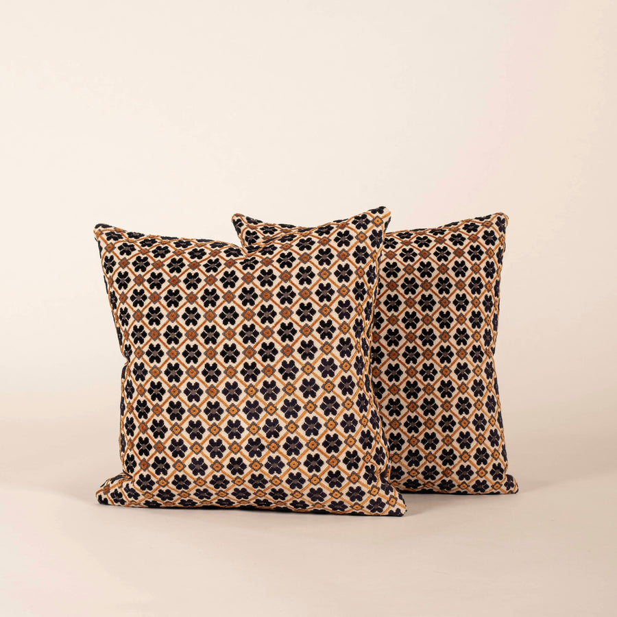 Pair Lorenzo Castillo Fruela Navy/Ocre Pillows