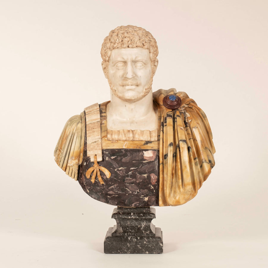 Marble Hadrian Roman Brecchia Marble Bust
