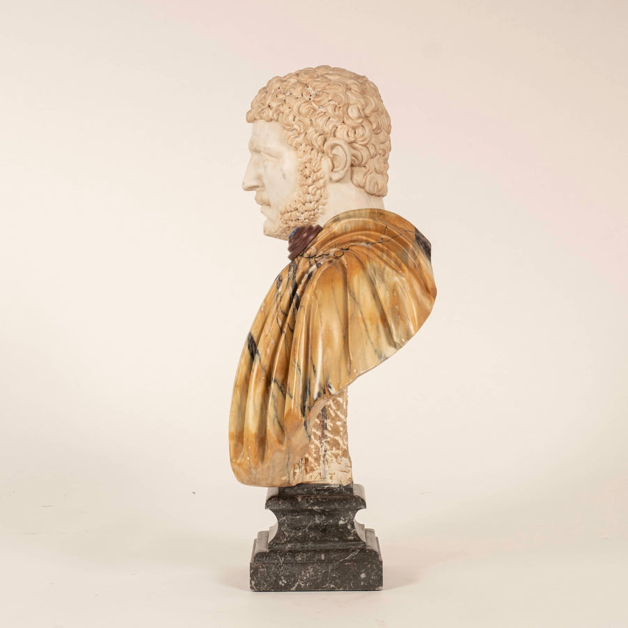 Marble Hadrian Roman Brecchia Marble Bust