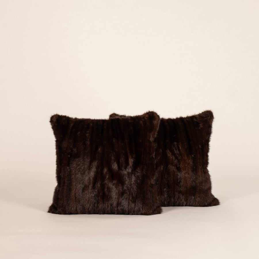 Espresso Mink Fur Pillow