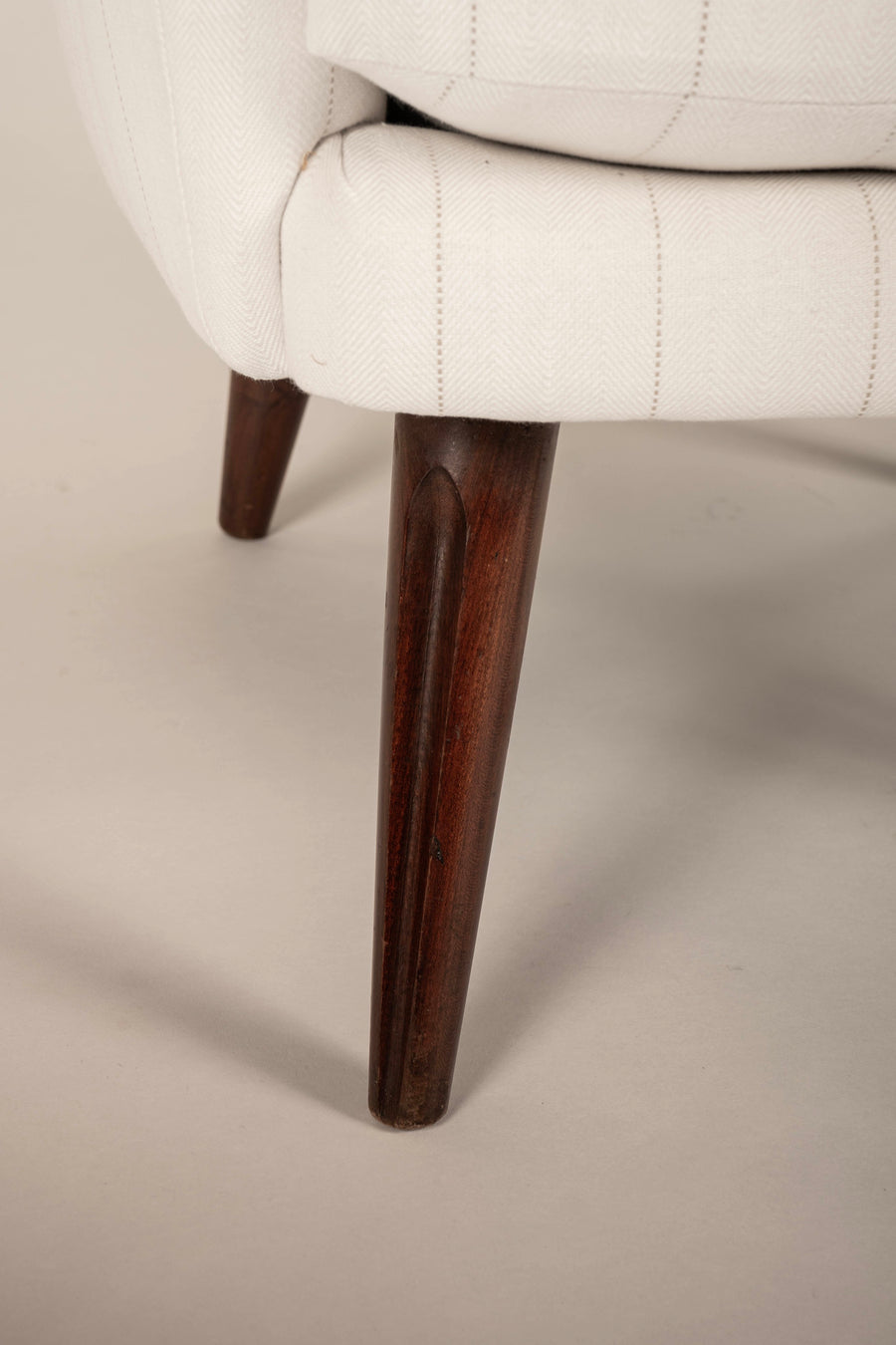 Pair Englander & Bonta Black White Stripe Arm Chairs, Argentina, circa 1950