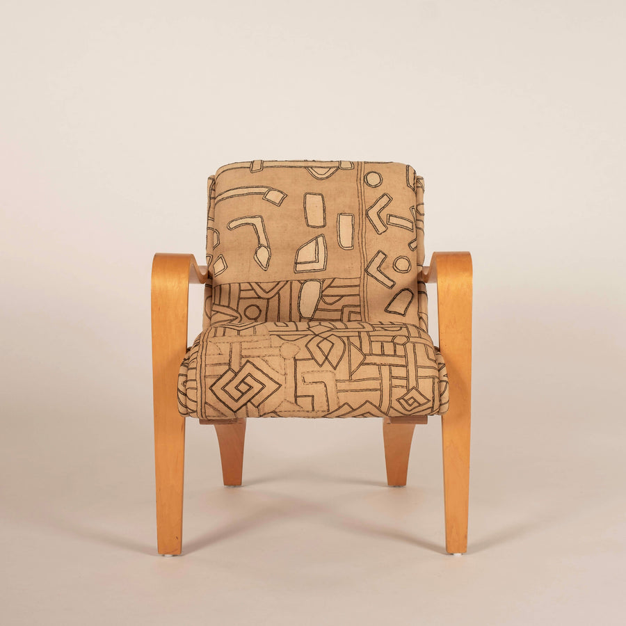 Pair Vintage Thonet Kuba Cloth Armchairs
