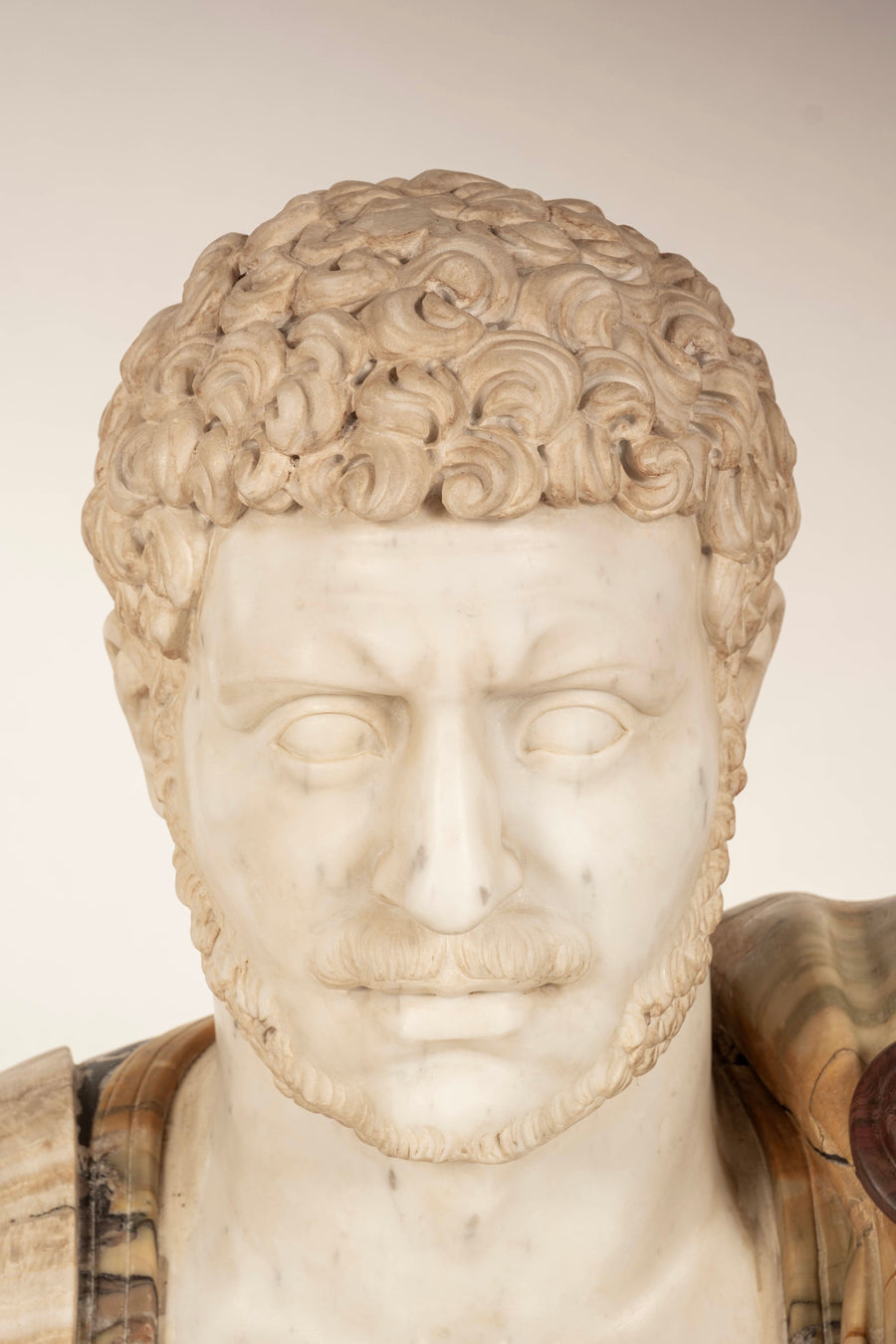 Marble Hadrian Roman Brecchia Marble Bust