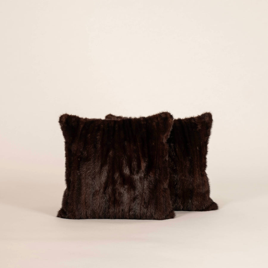 Espresso Mink Fur Pillow