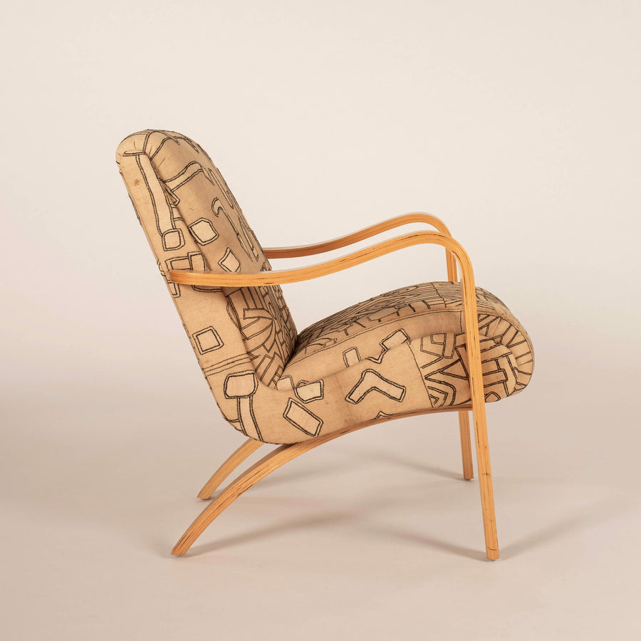 Pair Vintage Thonet Kuba Cloth Armchairs