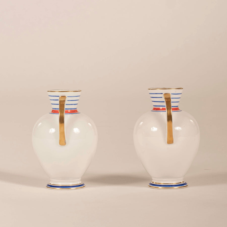 Pair Vista Alegre Porcelain Pitchers