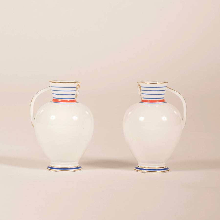 Pair Vista Alegre Porcelain Pitchers