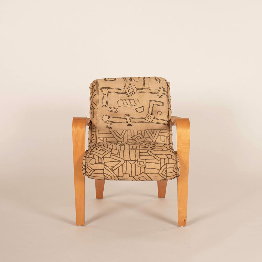 Pair Vintage Thonet Kuba Cloth Armchairs