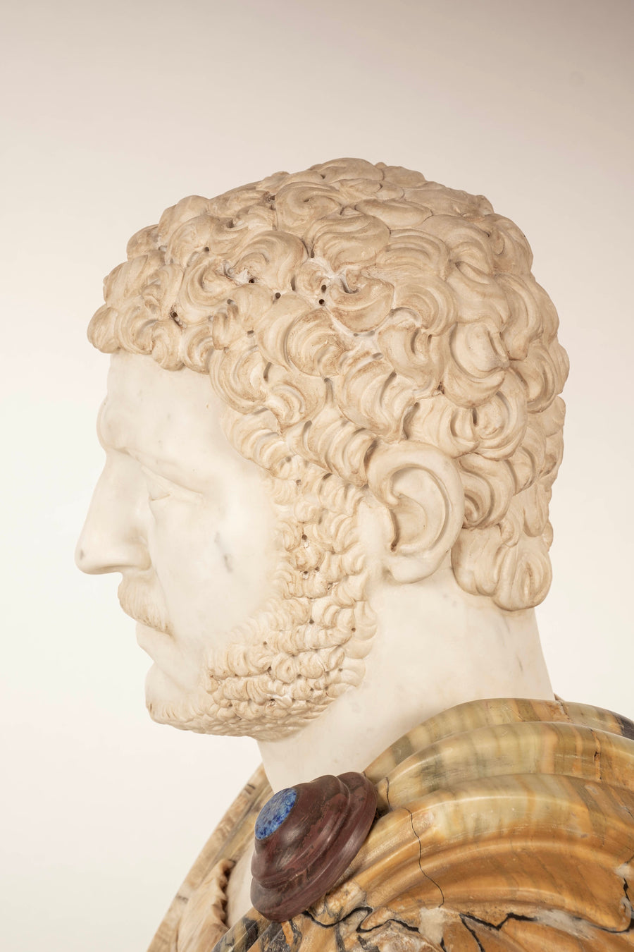 Marble Hadrian Roman Brecchia Marble Bust