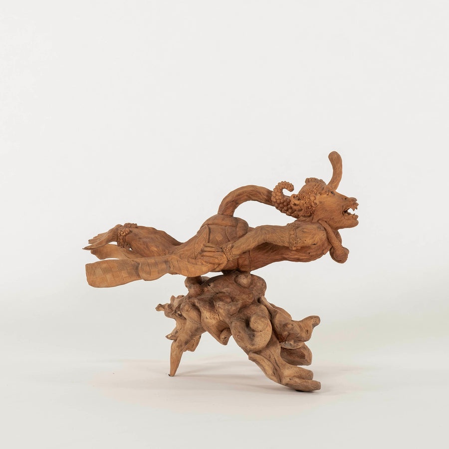 20th Century Balinese Hand Carved Hanuman Flying Monkey Sculpture