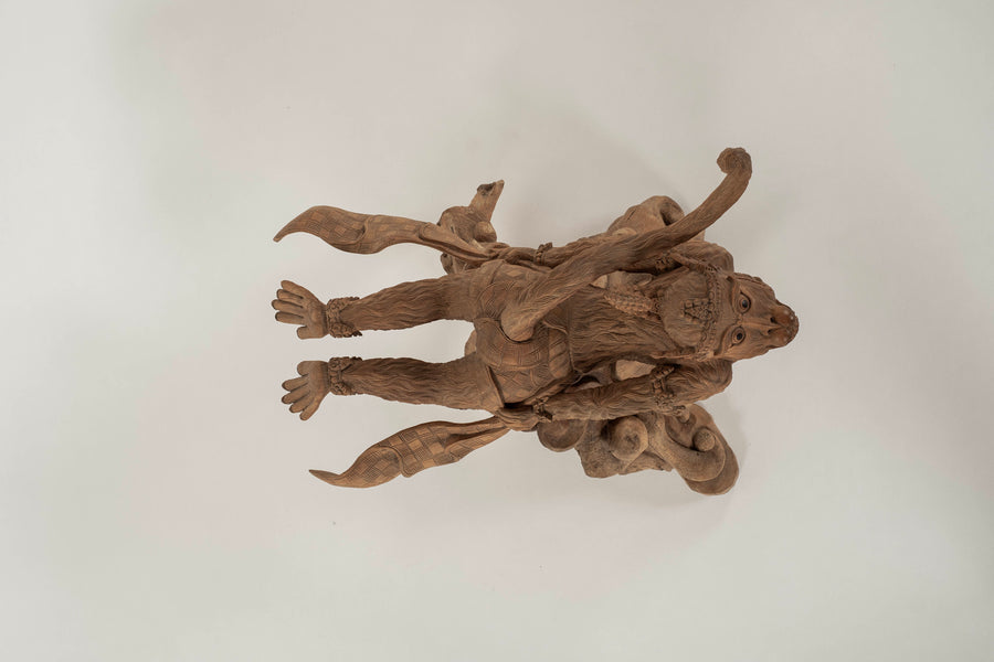 20th Century Balinese Hand Carved Hanuman Flying Monkey Sculpture