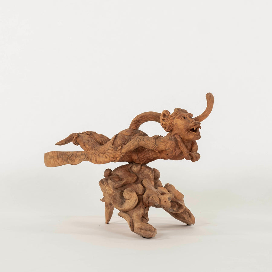 20th Century Balinese Hand Carved Hanuman Flying Monkey Sculpture