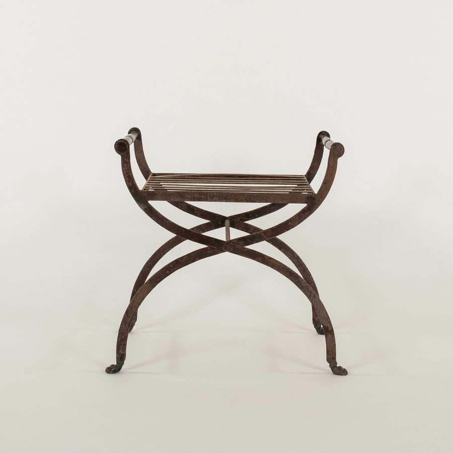French Iron Curule Bench