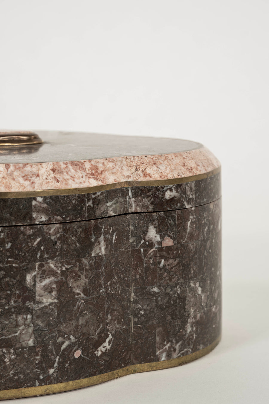 Tessellated Black and Pink Marble Clover Box
