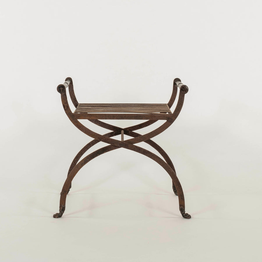 French Iron Curule Bench