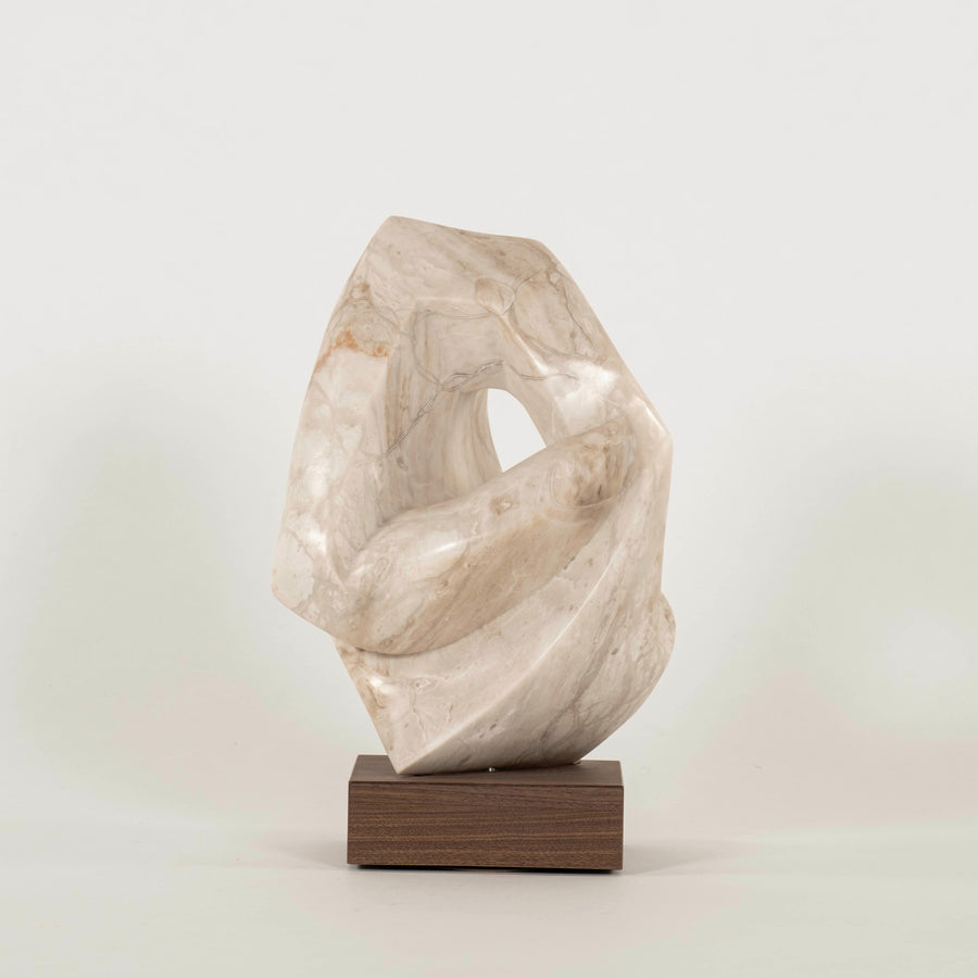Abstract White Marble Sculpture
