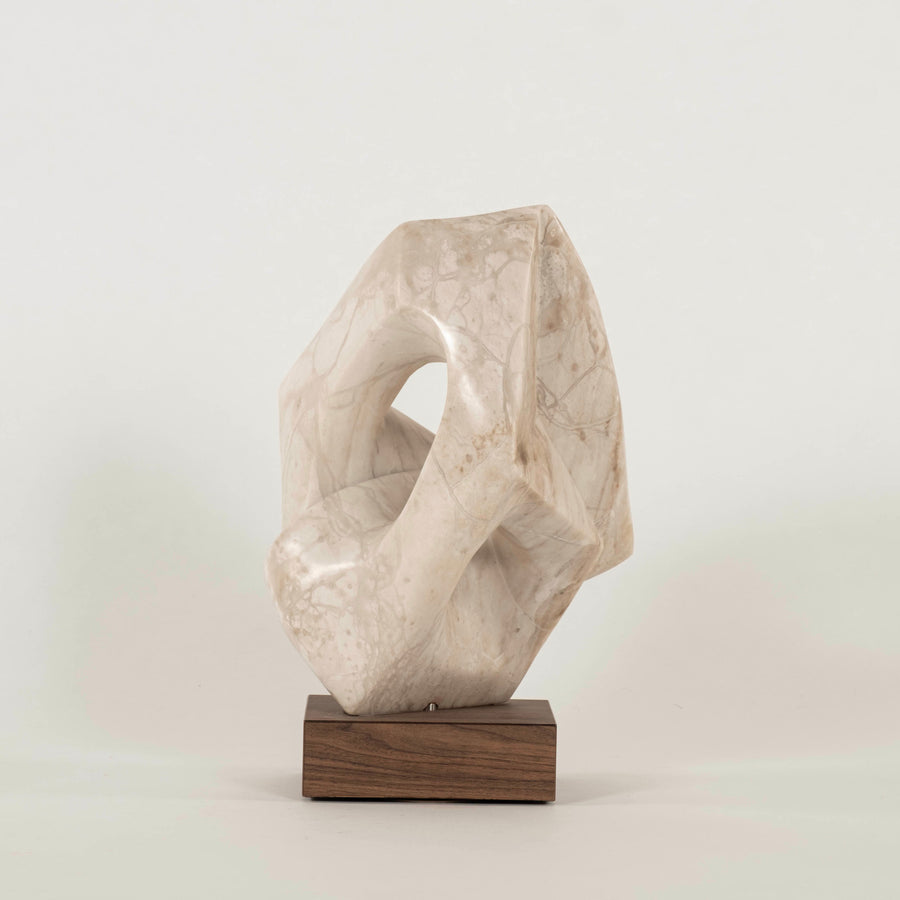 Abstract White Marble Sculpture
