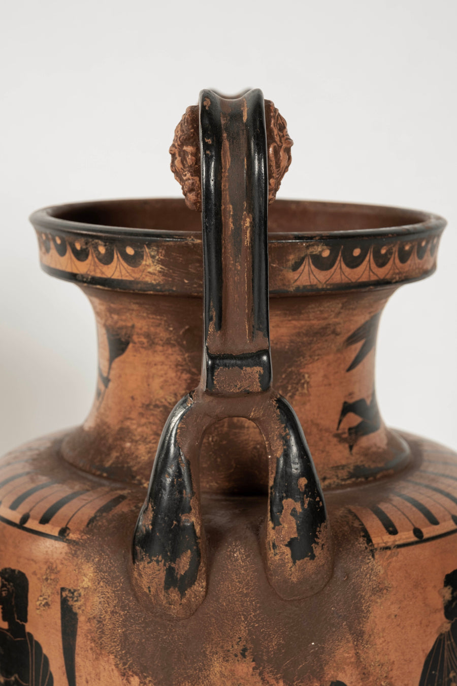Pair 19th Century Terra Cotta Grecian Urns