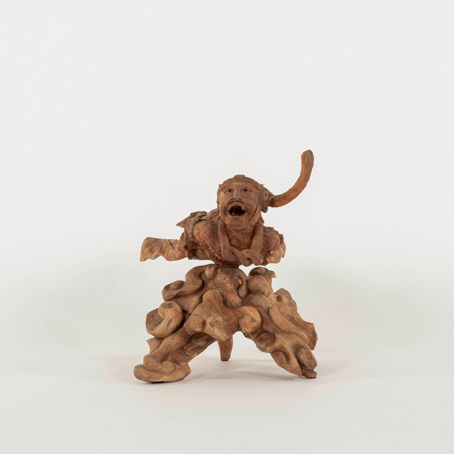 20th Century Balinese Hand Carved Hanuman Flying Monkey Sculpture