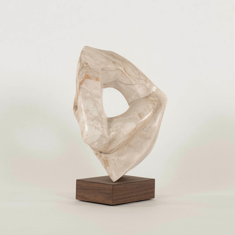 Abstract White Marble Sculpture