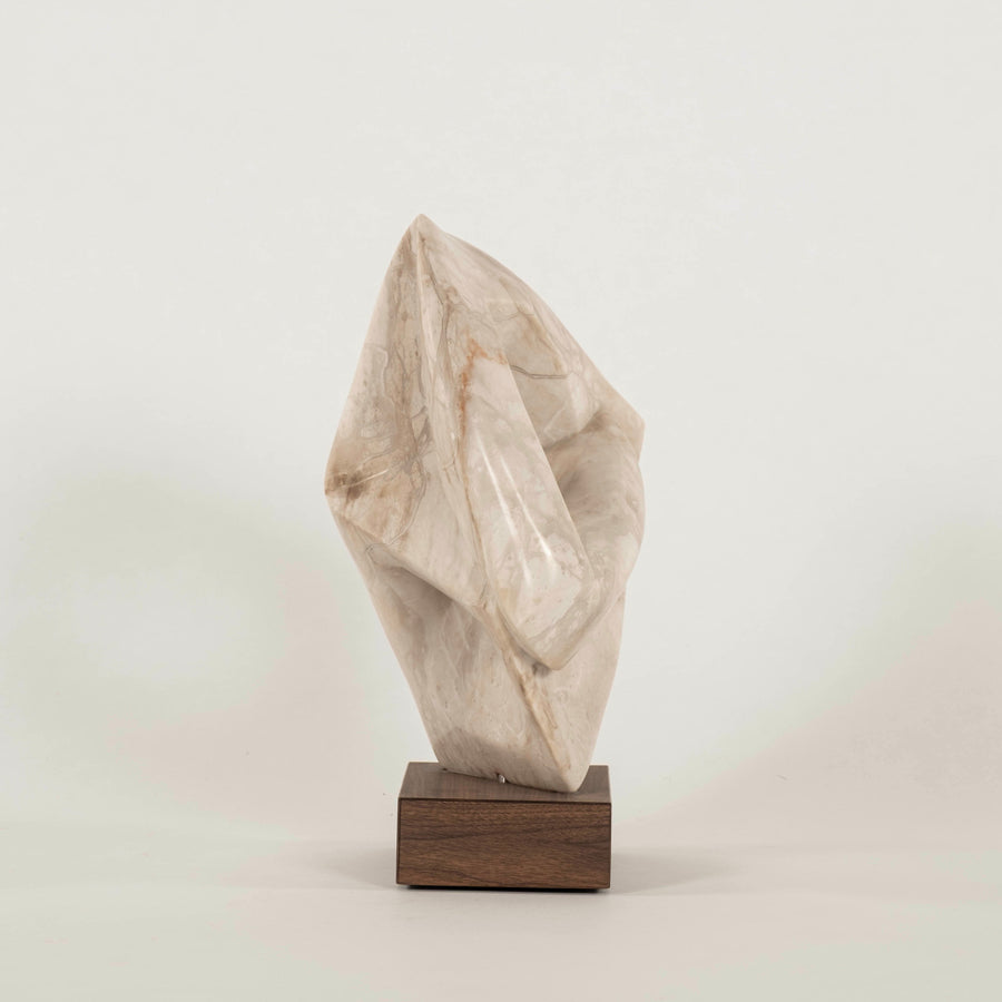 Abstract White Marble Sculpture
