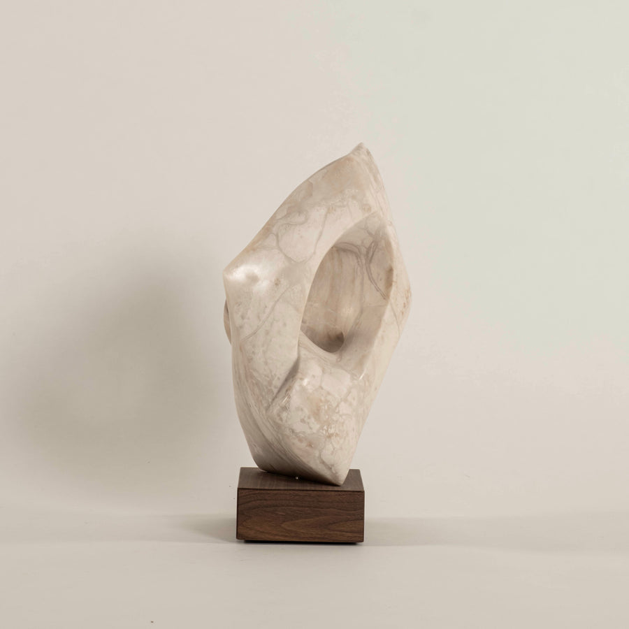 Abstract White Marble Sculpture