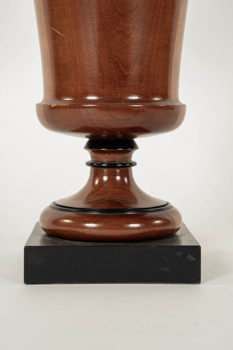 20th Century Turned Wood Urn Table Lamp