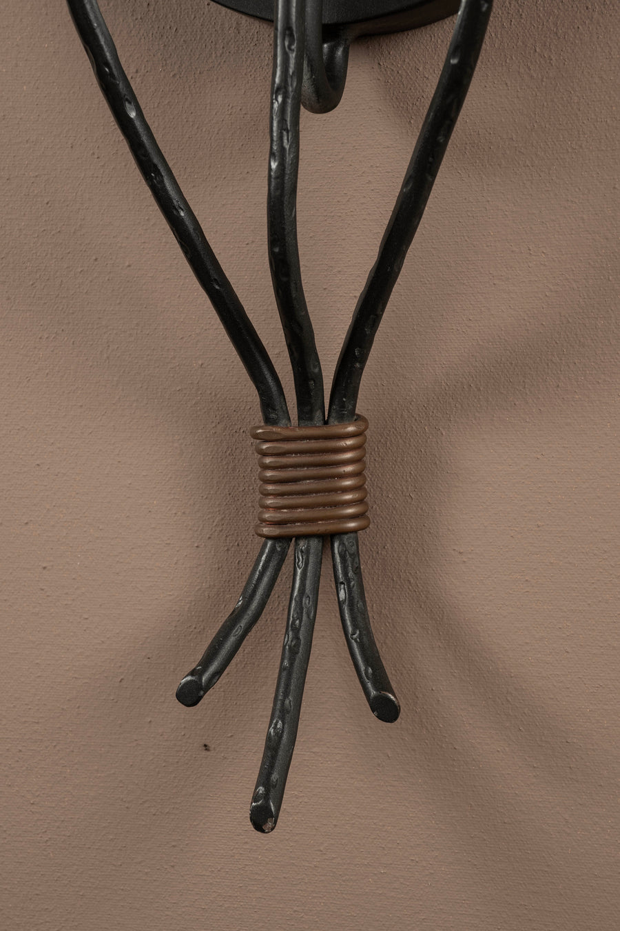 French Maison Lunel Style Iron Copper Mirror Sun Sconces, Four Available