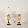 Pair French Parcel Gilt Ostrich Egg Table Lamps