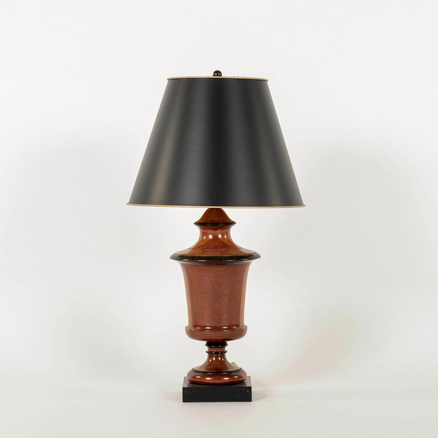 20th Century Turned Wood Urn Table Lamp