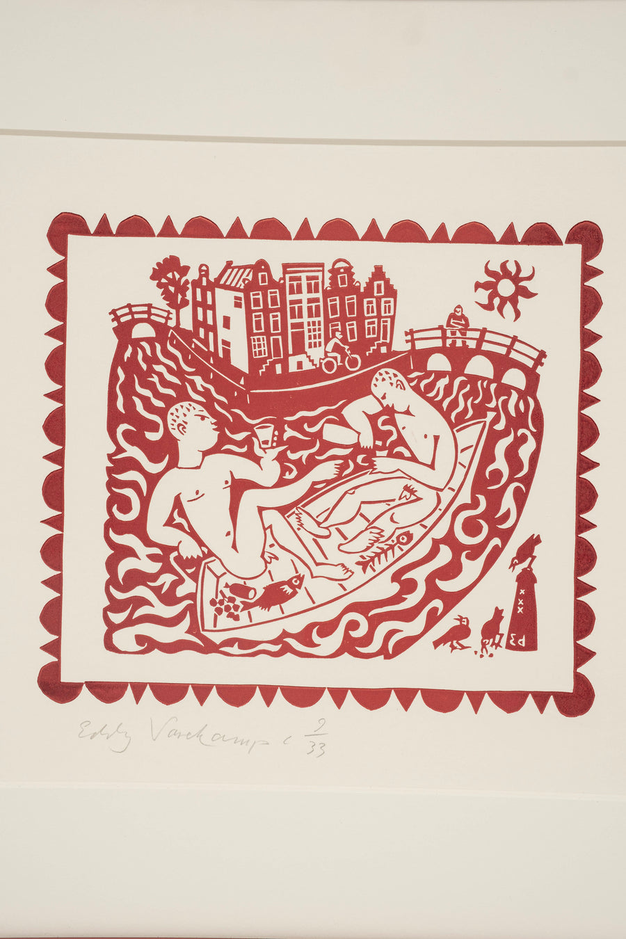 Signed Linocut Block Print